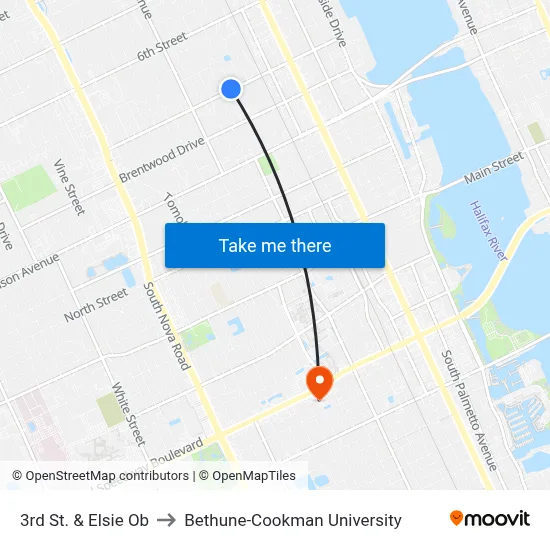 3rd St. & Elsie Ob to Bethune-Cookman University map