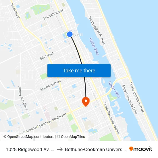 1028 Ridgewood Av. Ib to Bethune-Cookman University map