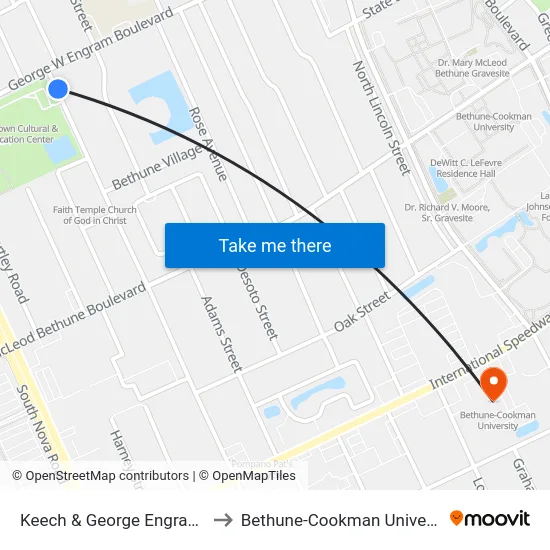 Keech & George Engram Ib to Bethune-Cookman University map