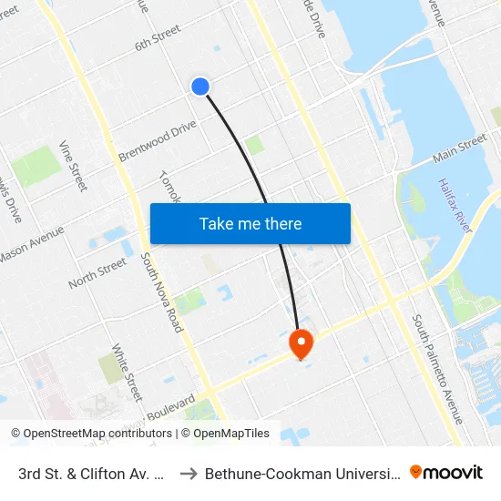 3rd St. & Clifton Av.  Ob to Bethune-Cookman University map