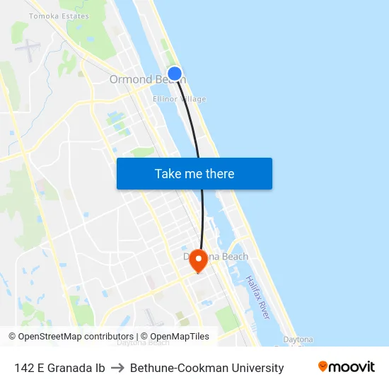142 E Granada Ib to Bethune-Cookman University map