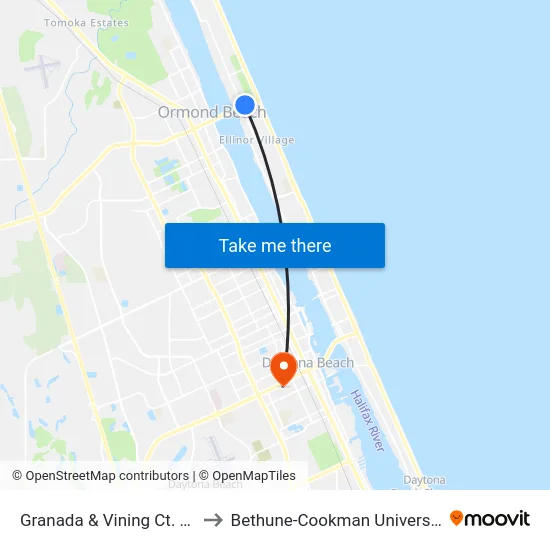 Granada & Vining Ct. Ob to Bethune-Cookman University map