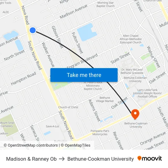 Madison & Ranney Ob to Bethune-Cookman University map