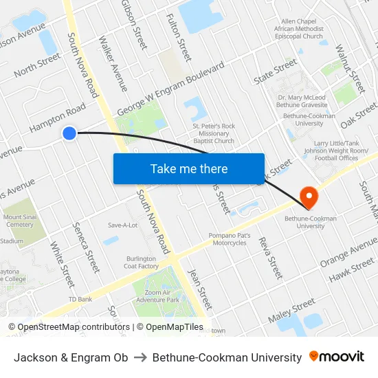 Jackson & Engram Ob to Bethune-Cookman University map
