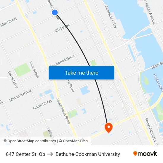 847 Center St. Ob to Bethune-Cookman University map