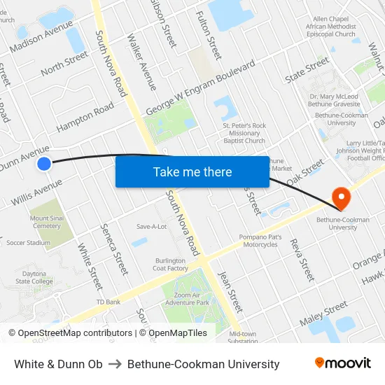 White & Dunn Ob to Bethune-Cookman University map