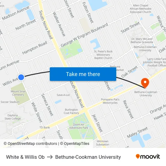 White & Willis Ob to Bethune-Cookman University map