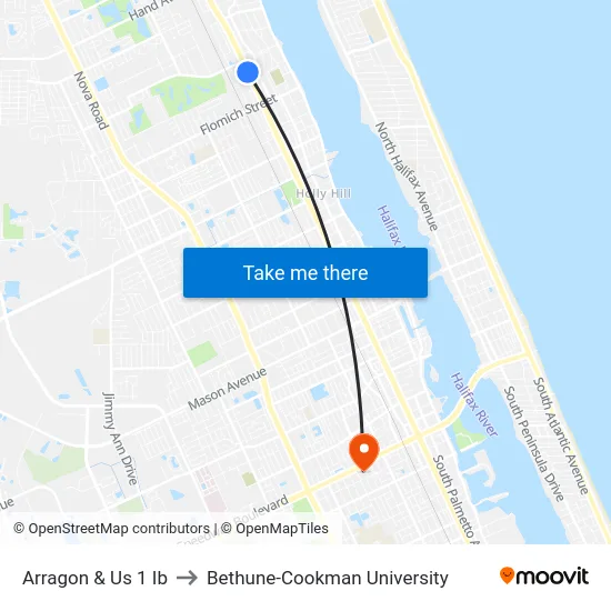 Arragon & Us 1 Ib to Bethune-Cookman University map