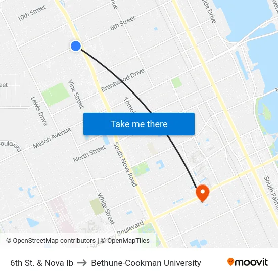 6th St. & Nova Ib to Bethune-Cookman University map