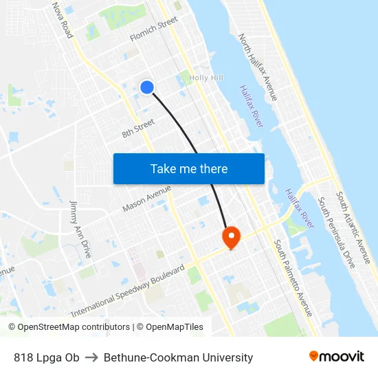 818 Lpga Ob to Bethune-Cookman University map