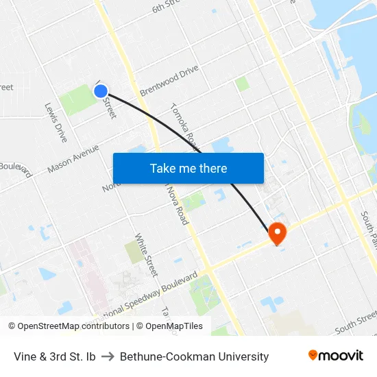 Vine & 3rd St. Ib to Bethune-Cookman University map