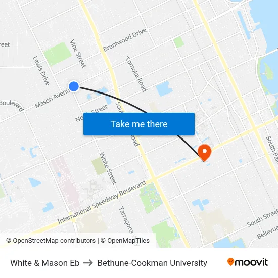 White & Mason Eb to Bethune-Cookman University map