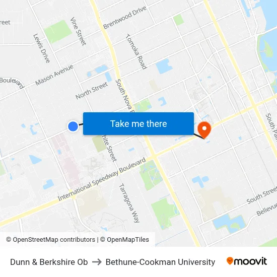 Dunn & Berkshire Ob to Bethune-Cookman University map