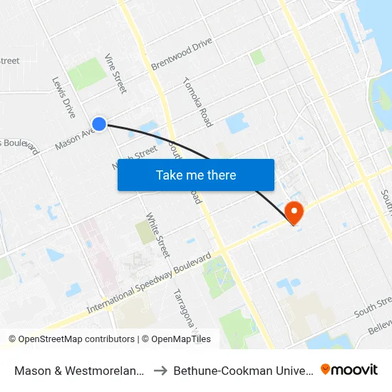 Mason & Westmoreland Ob to Bethune-Cookman University map
