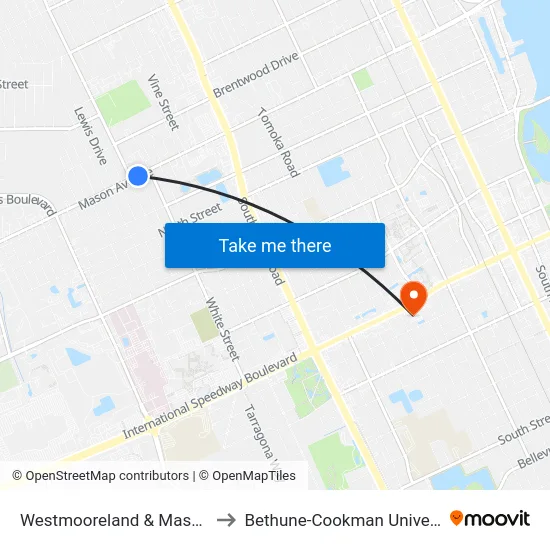 Westmooreland & Mason Ib to Bethune-Cookman University map