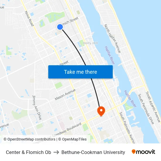 Center & Flomich Ob to Bethune-Cookman University map