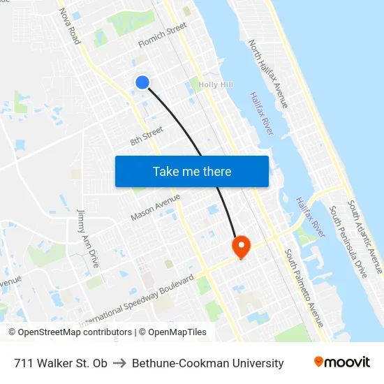 711 Walker St. Ob to Bethune-Cookman University map