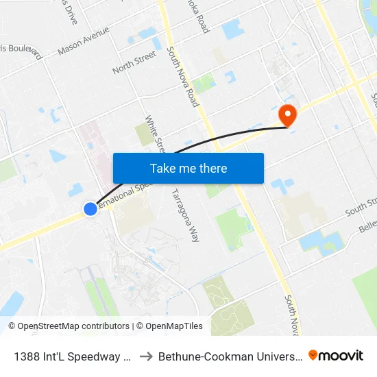 1388 Int'L Speedway Ob to Bethune-Cookman University map