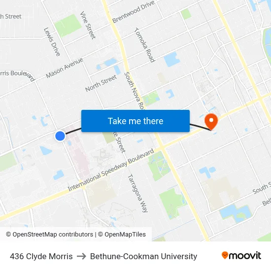 436 Clyde Morris to Bethune-Cookman University map
