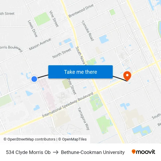534 Clyde Morris Ob to Bethune-Cookman University map