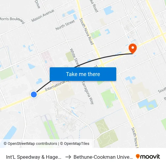 Int'L Speedway & Hagen Ob to Bethune-Cookman University map