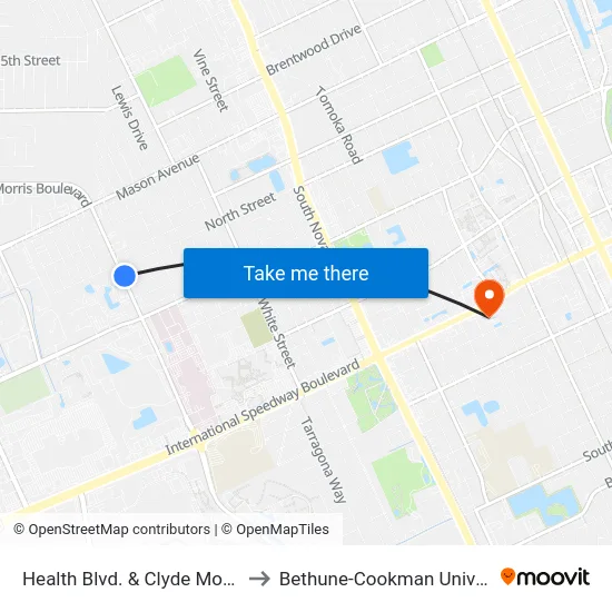 Health Blvd. & Clyde Morris Ib to Bethune-Cookman University map