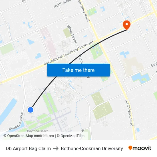 Db Airport Bag Claim to Bethune-Cookman University map
