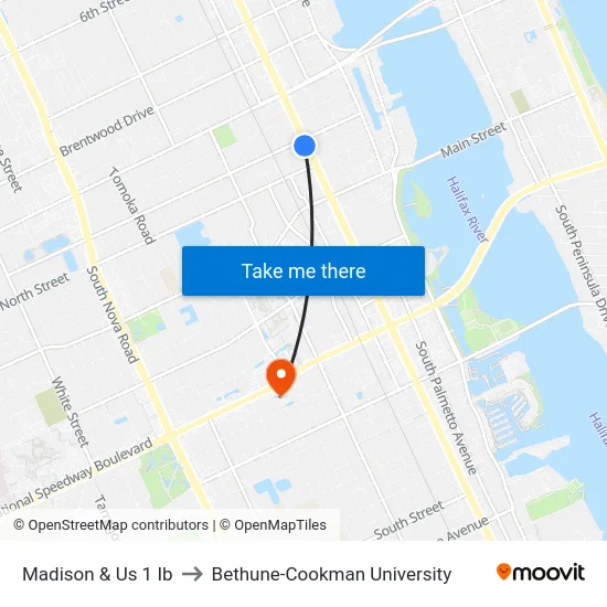 Madison & Us 1 Ib to Bethune-Cookman University map