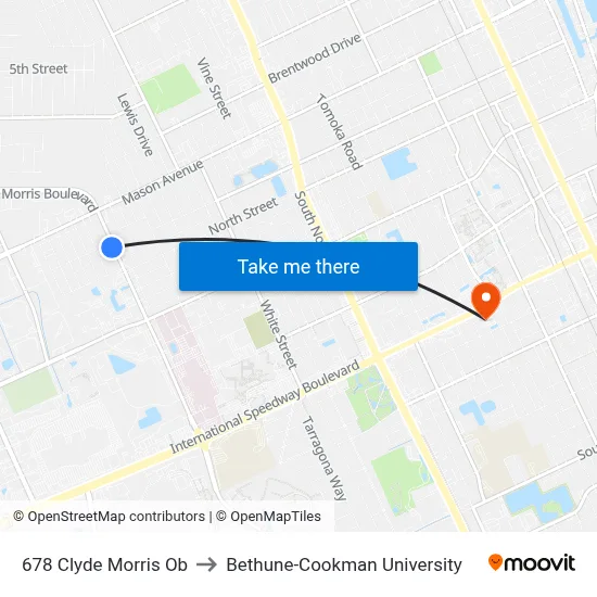 678 Clyde Morris Ob to Bethune-Cookman University map
