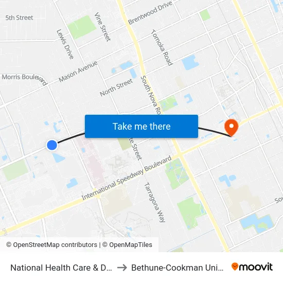 National Health Care & Dunn Ib to Bethune-Cookman University map