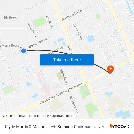 Clyde Morris & Mason Ob to Bethune-Cookman University map