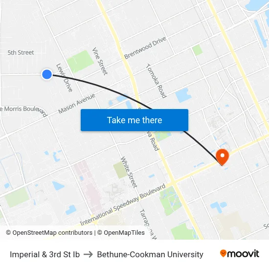 Imperial & 3rd St Ib to Bethune-Cookman University map