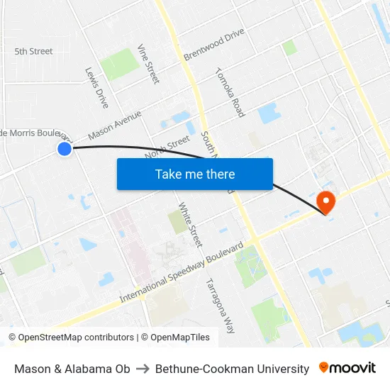 Mason & Alabama Ob to Bethune-Cookman University map
