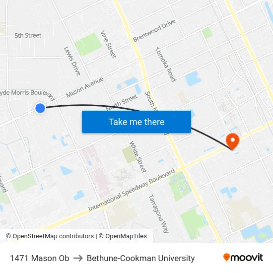 1471 Mason Ob to Bethune-Cookman University map