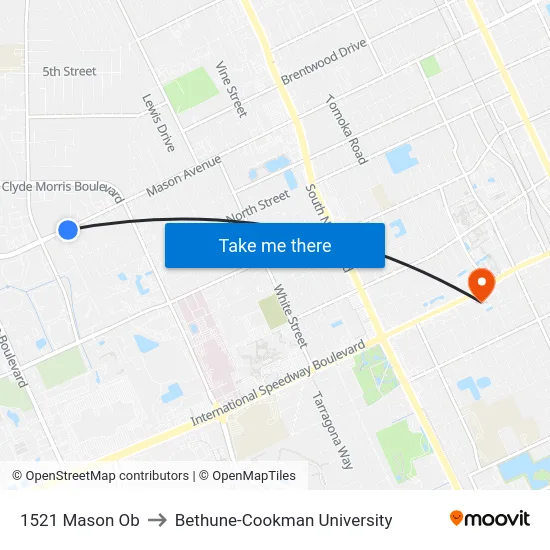 1521 Mason Ob to Bethune-Cookman University map