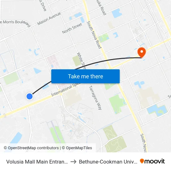 Volusia Mall Main Entrance Ob to Bethune-Cookman University map