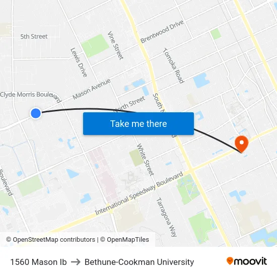 1560 Mason Ib to Bethune-Cookman University map