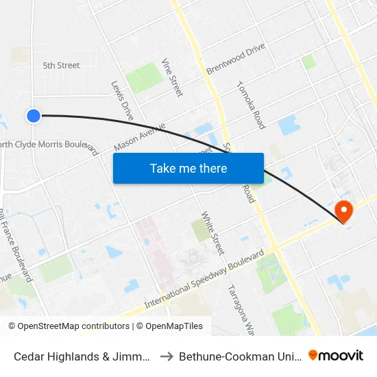 Cedar Highlands & Jimmy Ann Ib to Bethune-Cookman University map
