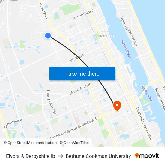 Elvora & Derbyshire Ib to Bethune-Cookman University map