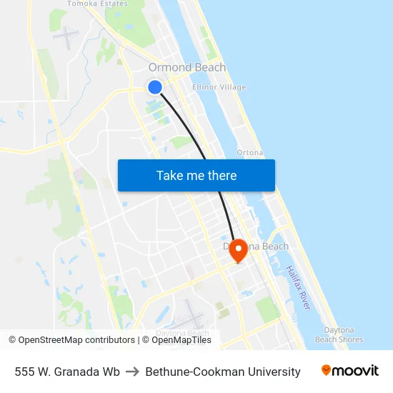 555 W. Granada  Wb to Bethune-Cookman University map