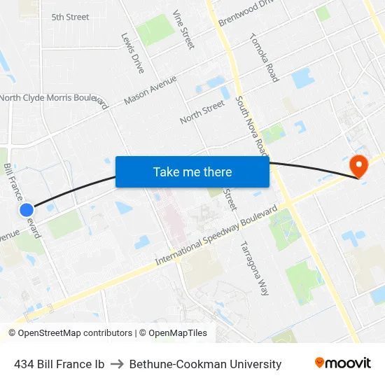 434 Bill France Ib to Bethune-Cookman University map