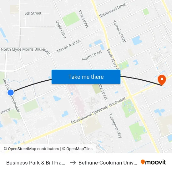 Business Park & Bill France Ib to Bethune-Cookman University map