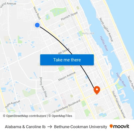 Alabama & Caroline Ib to Bethune-Cookman University map
