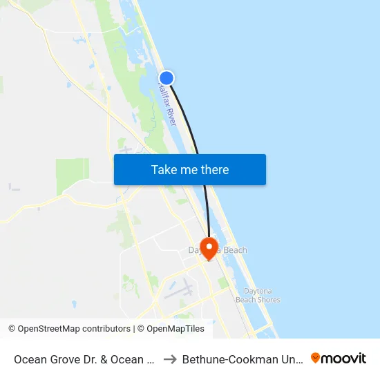 Ocean Grove Dr. & Ocean Shore Ib to Bethune-Cookman University map