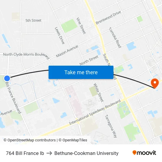 764 Bill France Ib to Bethune-Cookman University map