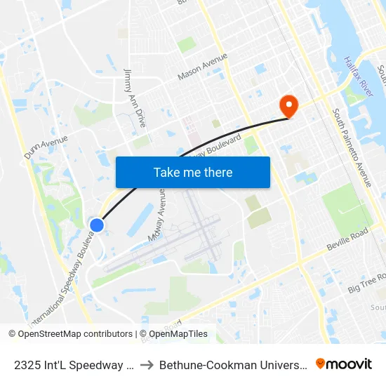 2325 Int'L Speedway Ib to Bethune-Cookman University map
