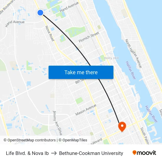 Life Blvd. & Nova Ib to Bethune-Cookman University map