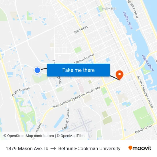 1879 Mason Ave. Ib to Bethune-Cookman University map
