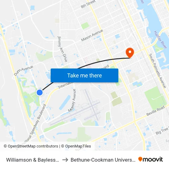 Williamson & Bayless Ib to Bethune-Cookman University map