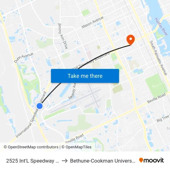 2525 Int'L Speedway Ib to Bethune-Cookman University map